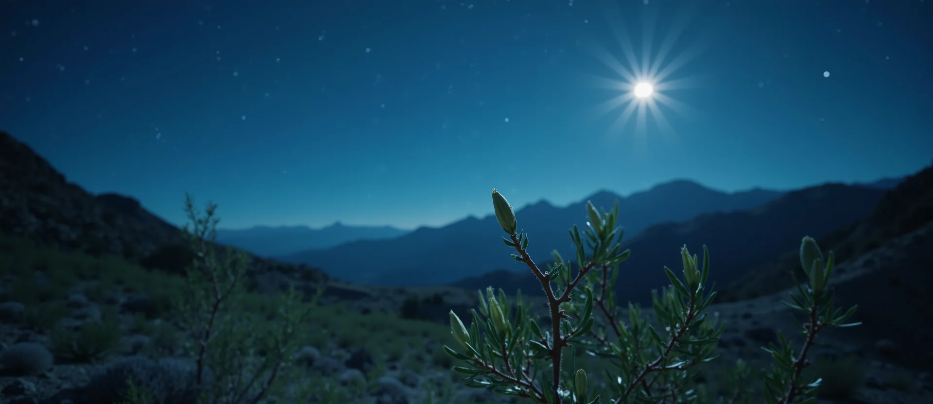 Symbolizing Seed/New Beginning: A local Sierra Juniper new green bud on a branch. - AI Generated