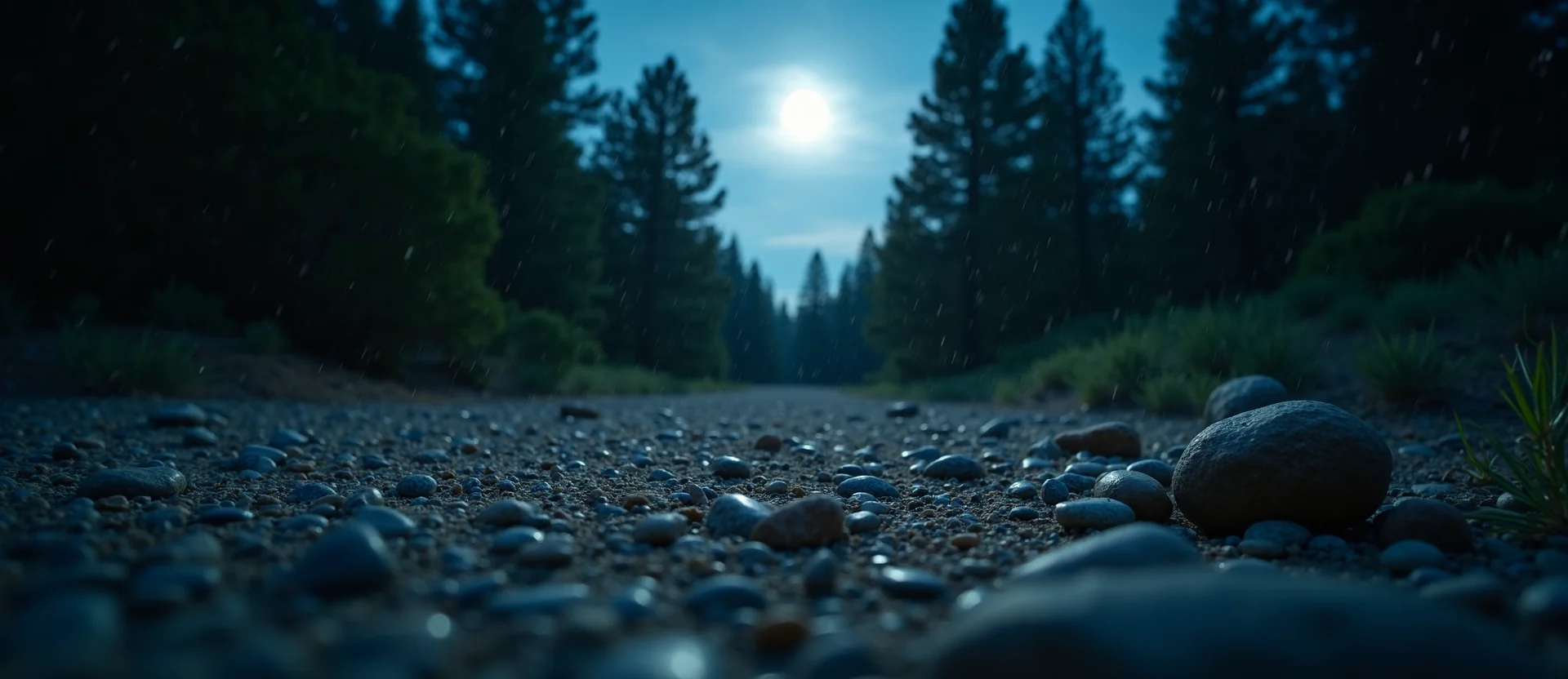 Symbolizing Flow/Cleansing: A local Ponderosa Pine raindrops on desert leaves. - AI Generated