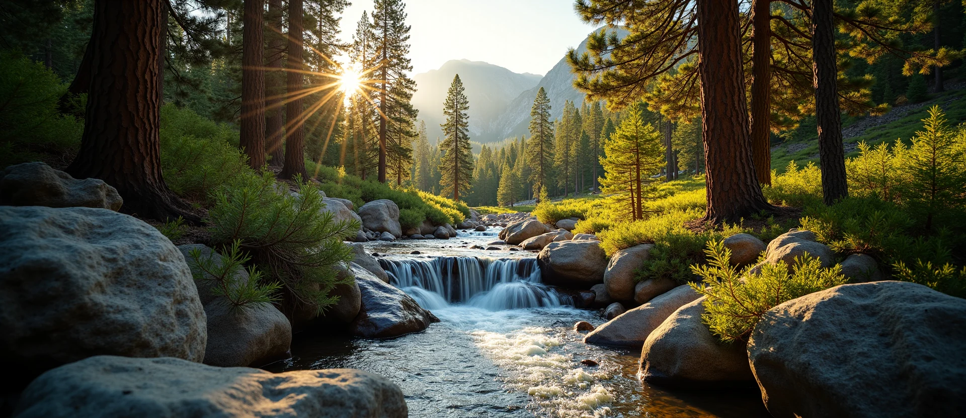 Symbolizing Flow/Cleansing: A local Mountain Mahogany hidden small waterfall. - AI Generated