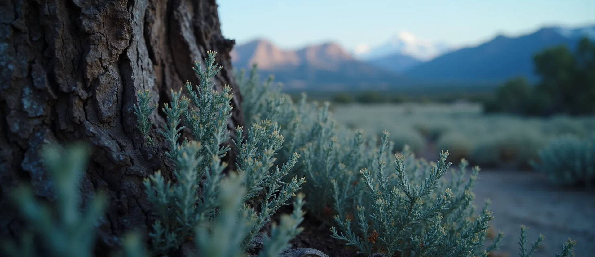Symbolizing Growth/Resilience: A local Sagebrush (Artemisia tridentata) sturdy weathered tree trunk. - AI Generated