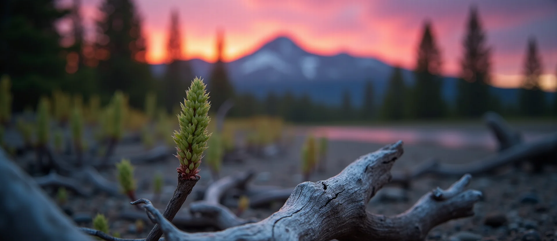 Symbolizing Seed/New Beginning: A local Quaking Aspen new green bud on a branch. - AI Generated