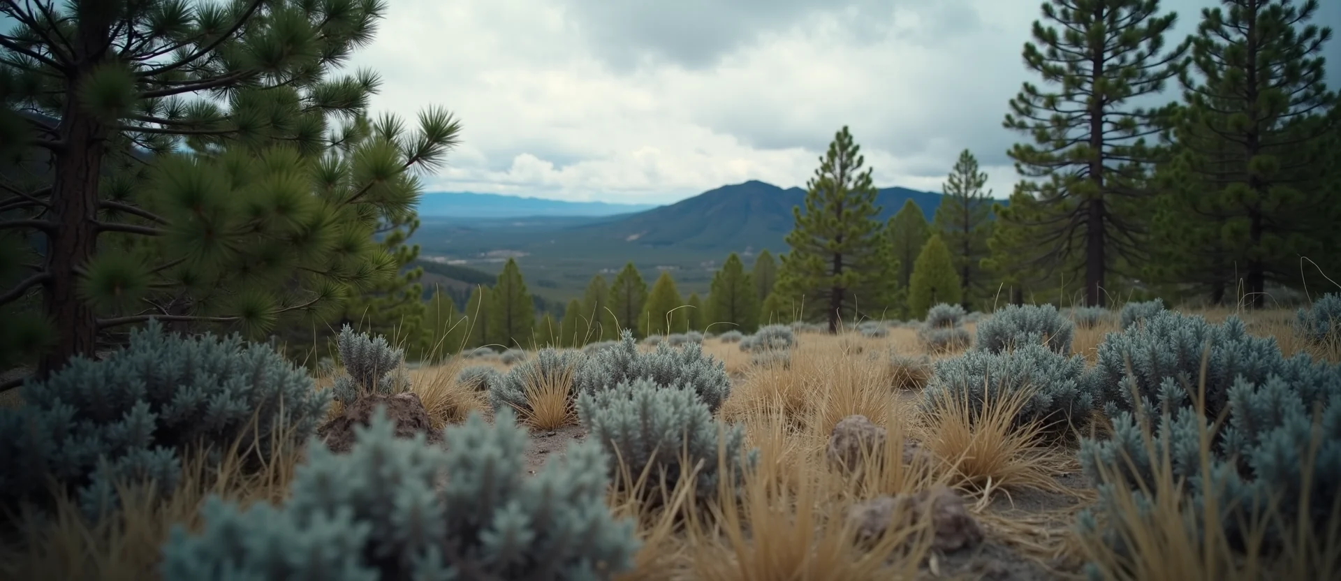 Symbolizing Stability/Peak: A local Mountain Mahogany distant Sierra horizon. - AI Generated
