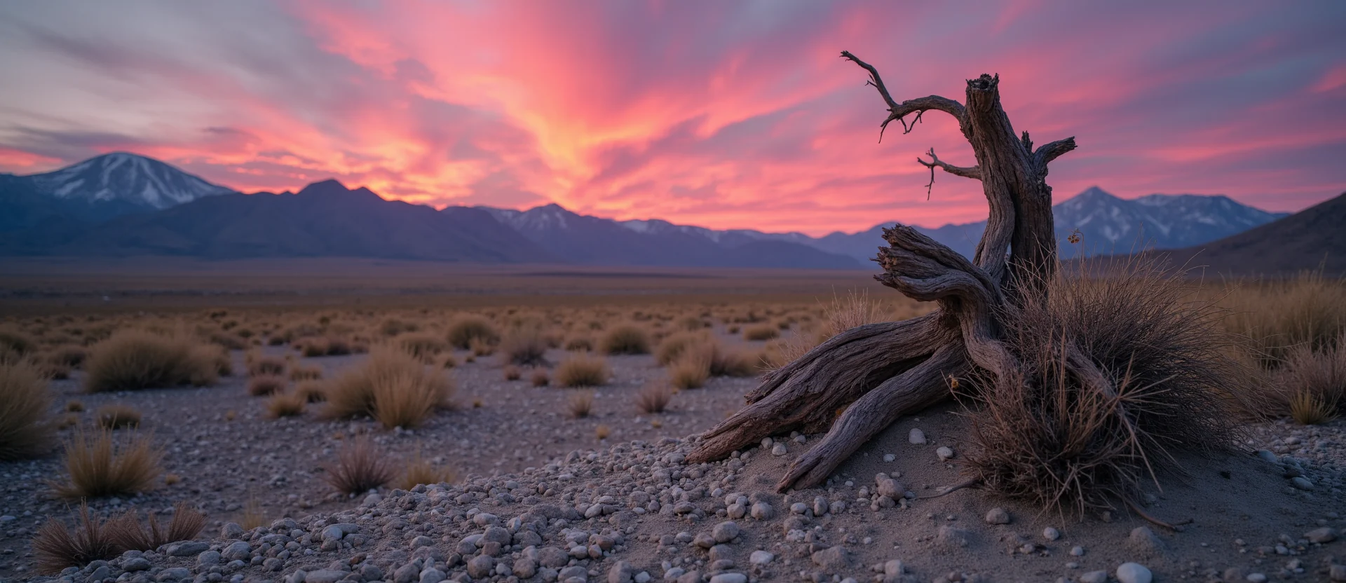 Symbolizing Growth/Resilience: A local Indian Paintbrush sturdy weathered tree trunk. - AI Generated