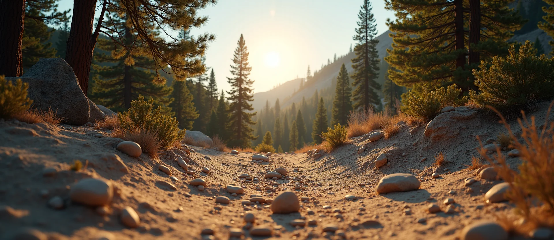 Symbolizing Stability/Peak: A local Ponderosa Pine solid mountain ridge. - AI Generated