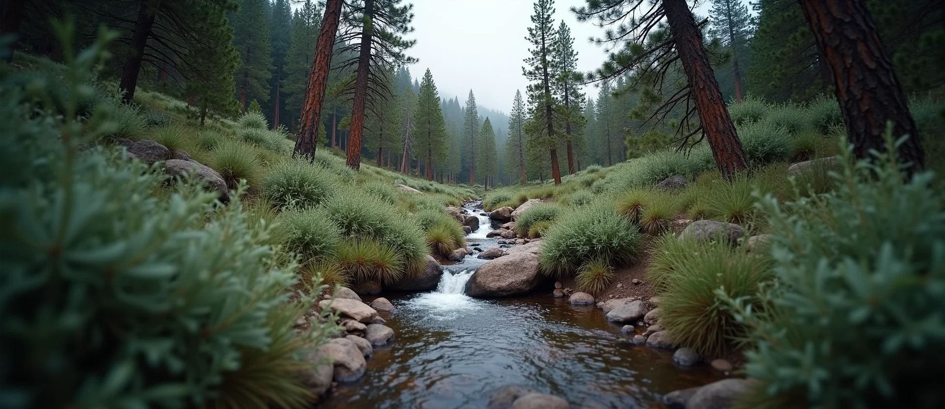 Symbolizing Flow/Cleansing: A local Quaking Aspen hidden small waterfall. - AI Generated