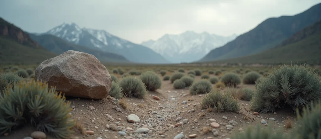 Symbolizing Stability/Peak: A local Mountain Mahogany unshakable boulder. - AI Generated