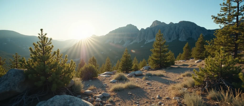 Symbolizing Stability/Peak: A local Sierra Juniper solid mountain ridge. - AI Generated