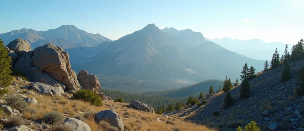 Symbolizing Stability/Peak: A local Sierra Juniper solid mountain ridge. - AI Generated