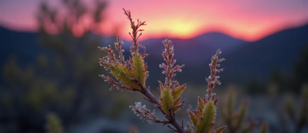 Symbolizing Growth/Resilience: A local Bitterbrush new branch reaching for the sky. - AI Generated