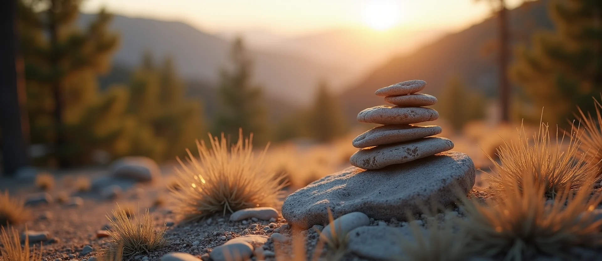Symbolizing Stability/Peak: A local Mountain Mahogany ancient rock cairn. - AI Generated