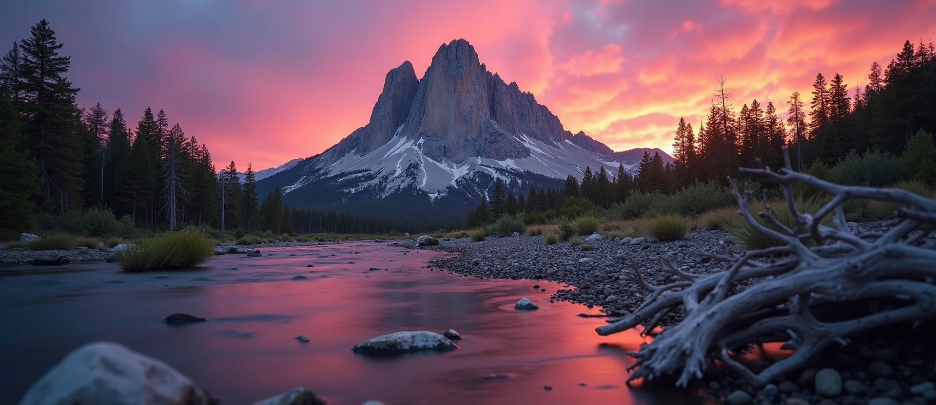 Symbolizing Stability/Peak: A local Mountain Mahogany jagged granite peak. - AI Generated