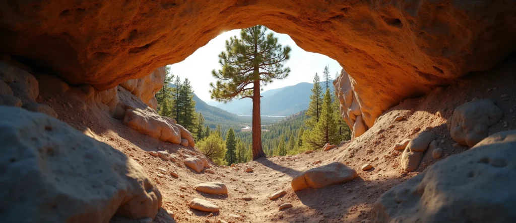 Symbolizing Growth/Resilience: A local Sierra Juniper tree growing out of a rock cleft. - AI Generated