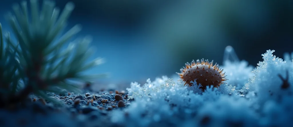 Symbolizing Seed/New Beginning: A local Rabbitbrush single pine seed on dry earth. - AI Generated
