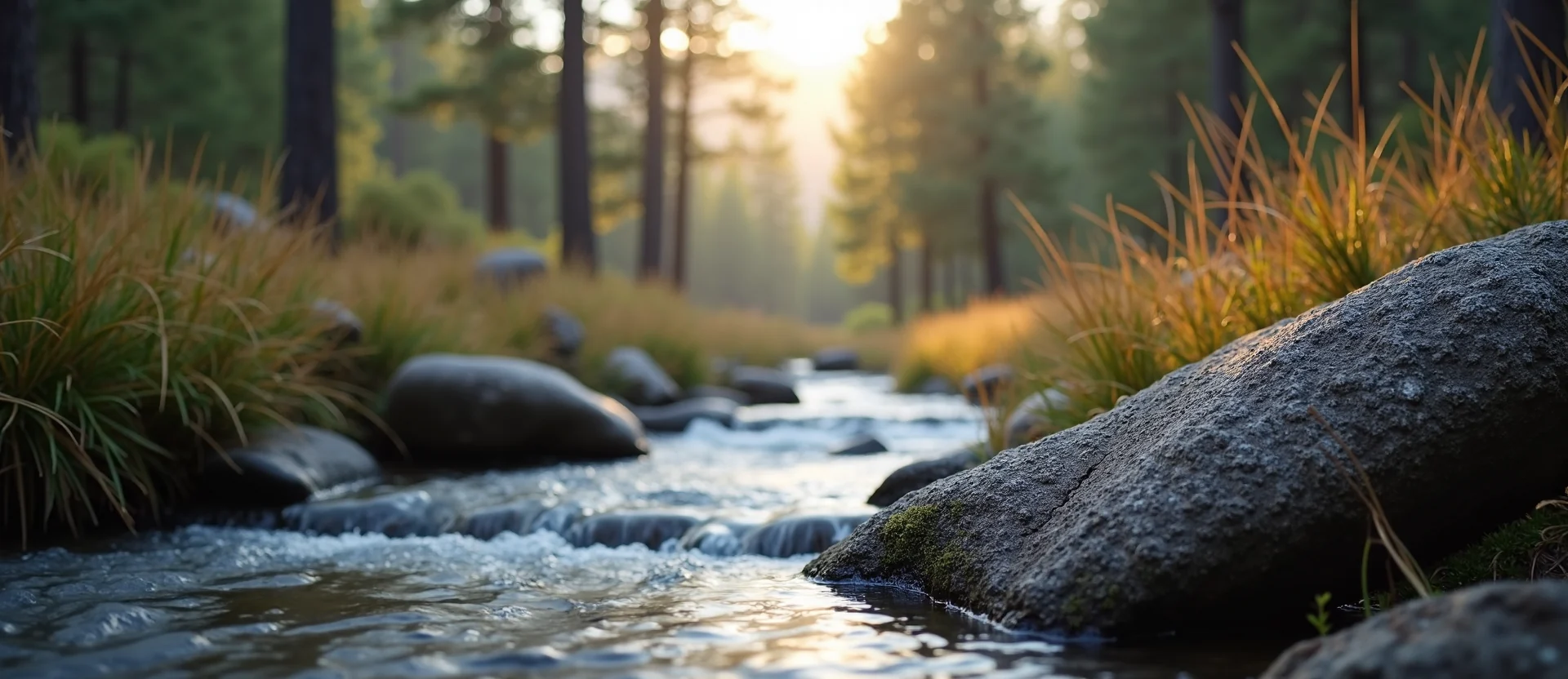 Symbolizing Flow/Cleansing: A local Mountain Mahogany babbling mountain creek. - AI Generated