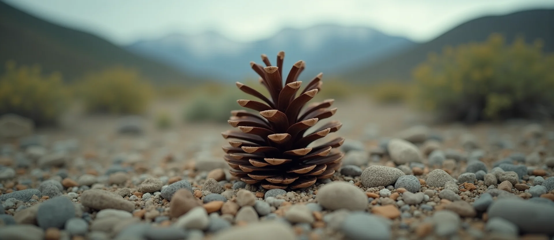 Symbolizing Seed/New Beginning: A local Desert Peach opening pine cone. - AI Generated