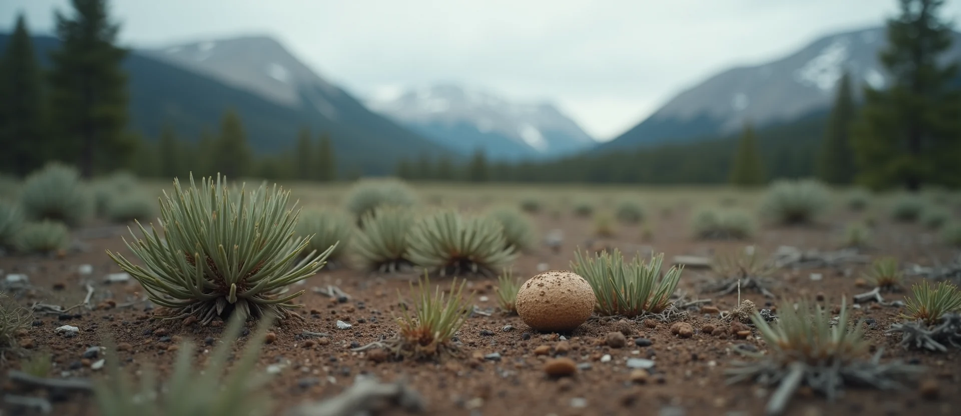 Symbolizing Seed/New Beginning: A local Quaking Aspen single pine seed on dry earth. - AI Generated