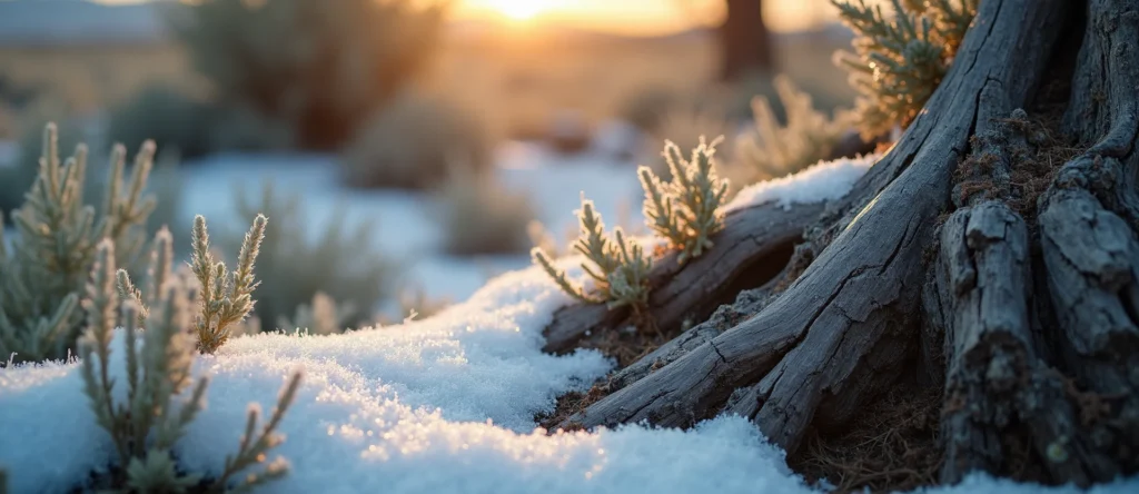 Symbolizing Growth/Resilience: A local Sagebrush (Artemisia tridentata) sturdy weathered tree trunk. - AI Generated