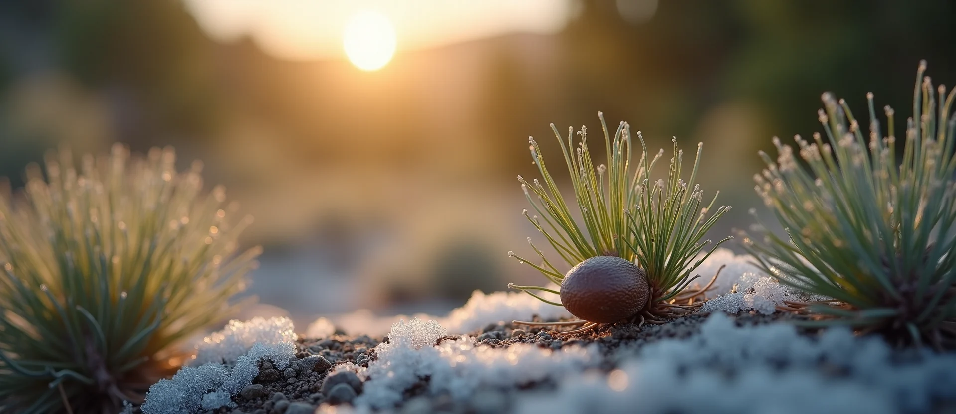 Symbolizing Seed/New Beginning: A local Sagebrush (Artemisia tridentata) single pine seed on dry earth. - AI Generated