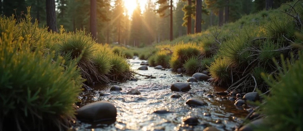 Symbolizing Flow/Cleansing: A local Sagebrush (Artemisia tridentata) babbling mountain creek. - AI Generated