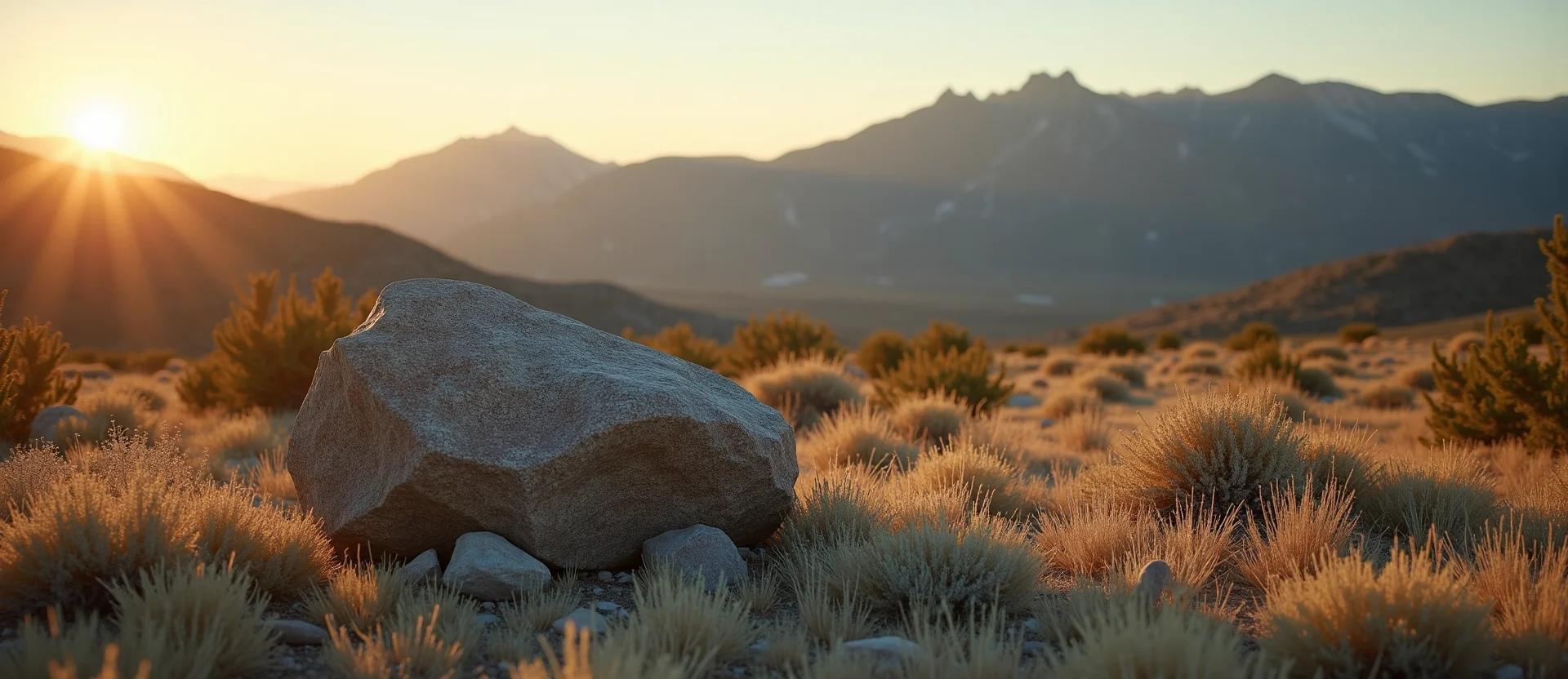 Symbolizing Stability/Peak: A local Sagebrush (Artemisia tridentata) unshakable boulder. - AI Generated