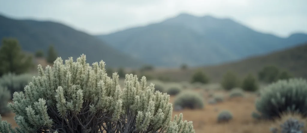 Symbolizing Stability/Peak: A local Mountain Mahogany solid mountain ridge. - AI Generated