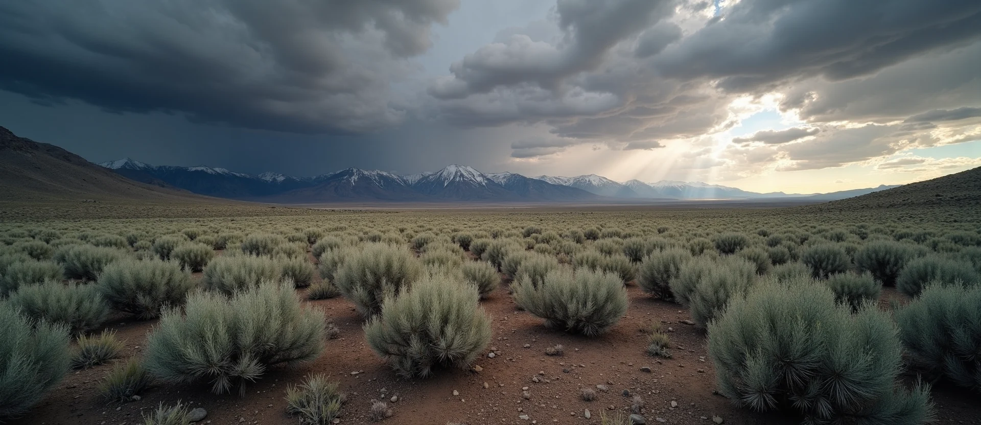 Symbolizing Identity/Local: A local Sagebrush (Artemisia tridentata) Sierra Nevada skyline. - AI Generated