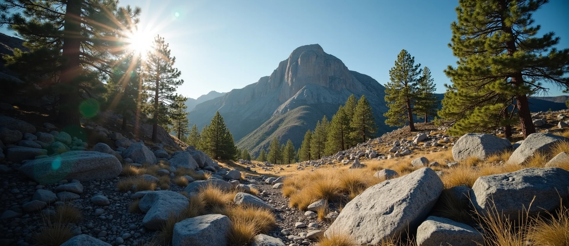 Symbolizing Stability/Peak: A local Sierra Juniper solid mountain ridge. - AI Generated