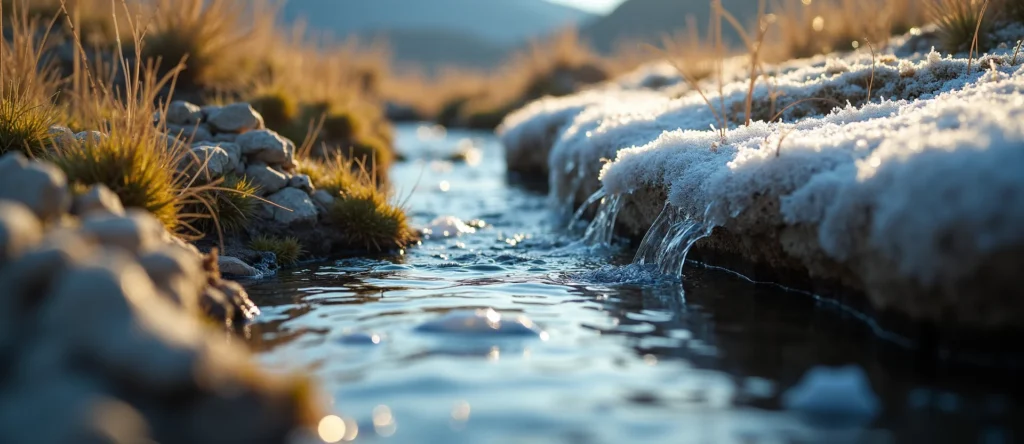 Symbolizing Flow/Cleansing: A local Rabbitbrush babbling mountain creek. - AI Generated