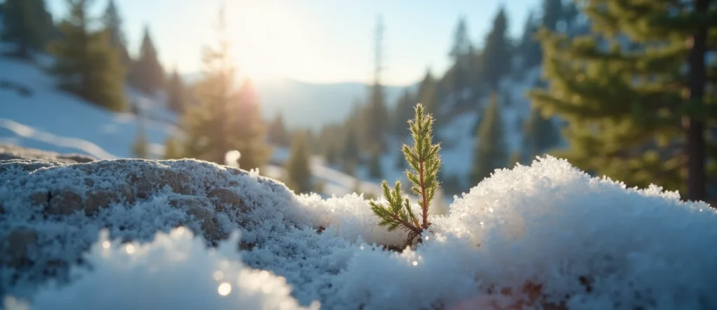 Symbolizing Seed/New Beginning: A local Sierra Juniper sprouting sagebrush seedling. - AI Generated