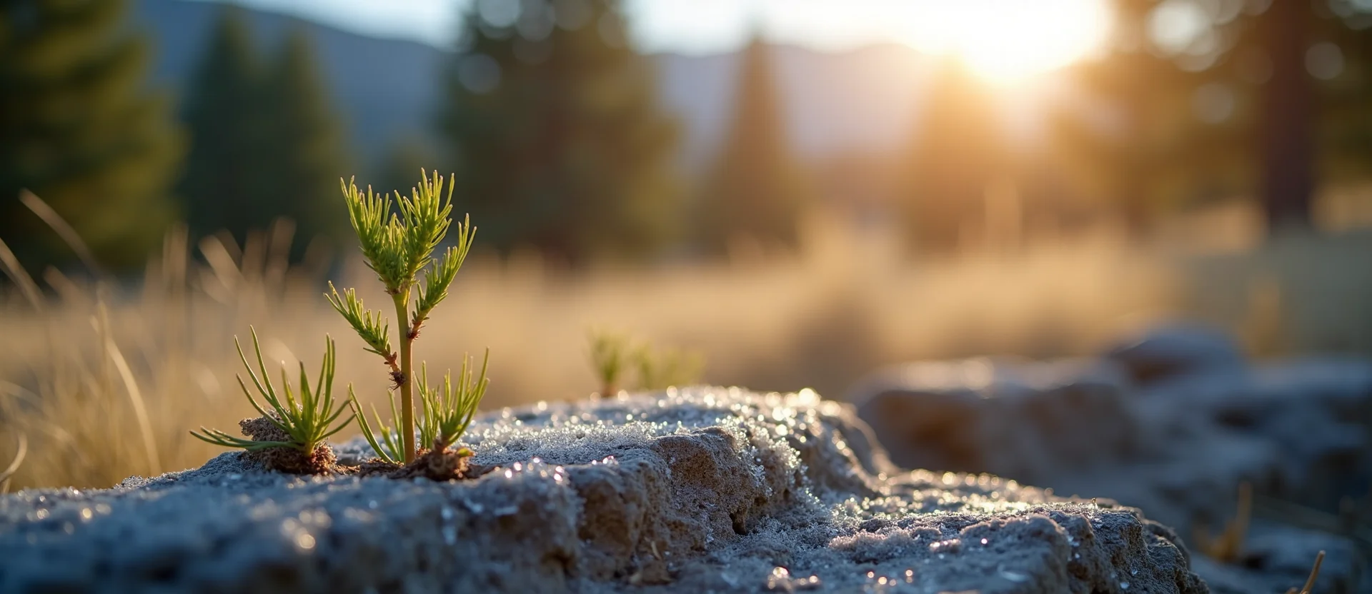 Symbolizing Seed/New Beginning: A local Indian Paintbrush sprouting sagebrush seedling. - AI Generated