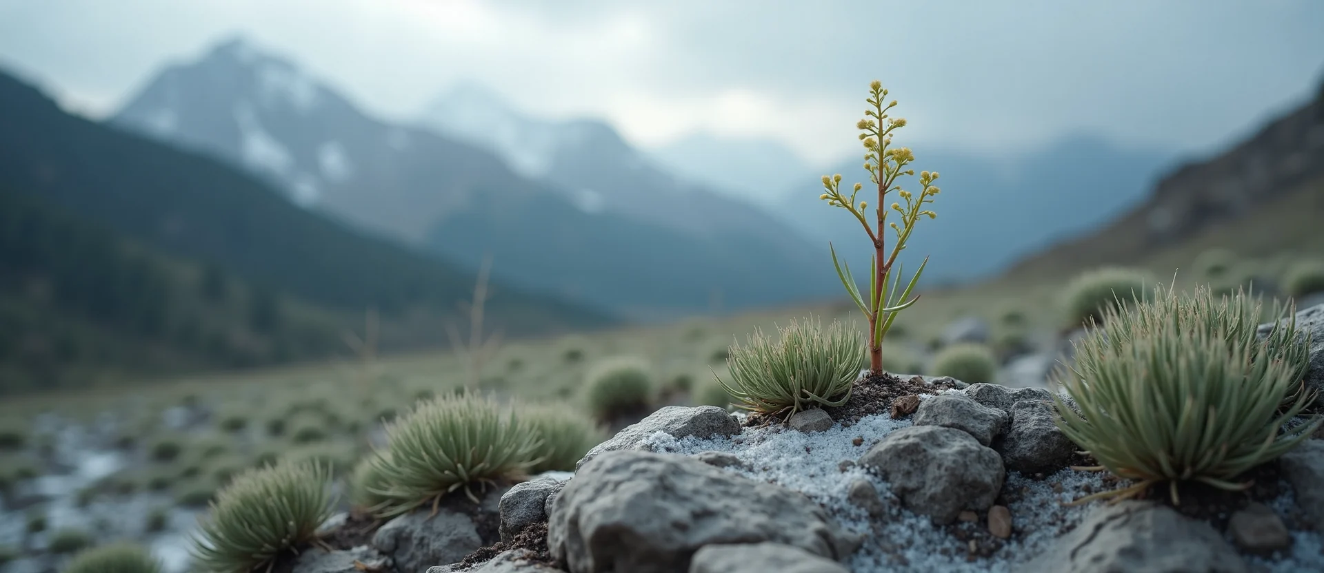 Symbolizing Seed/New Beginning: A local Mountain Mahogany sprouting sagebrush seedling. - AI Generated