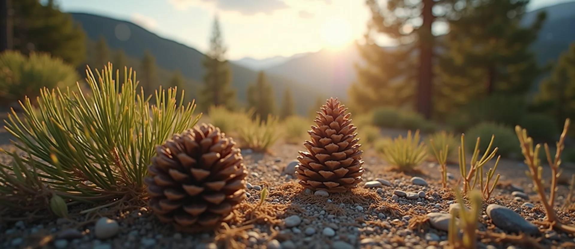 Symbolizing Seed/New Beginning: A local Rabbitbrush opening pine cone. - AI Generated