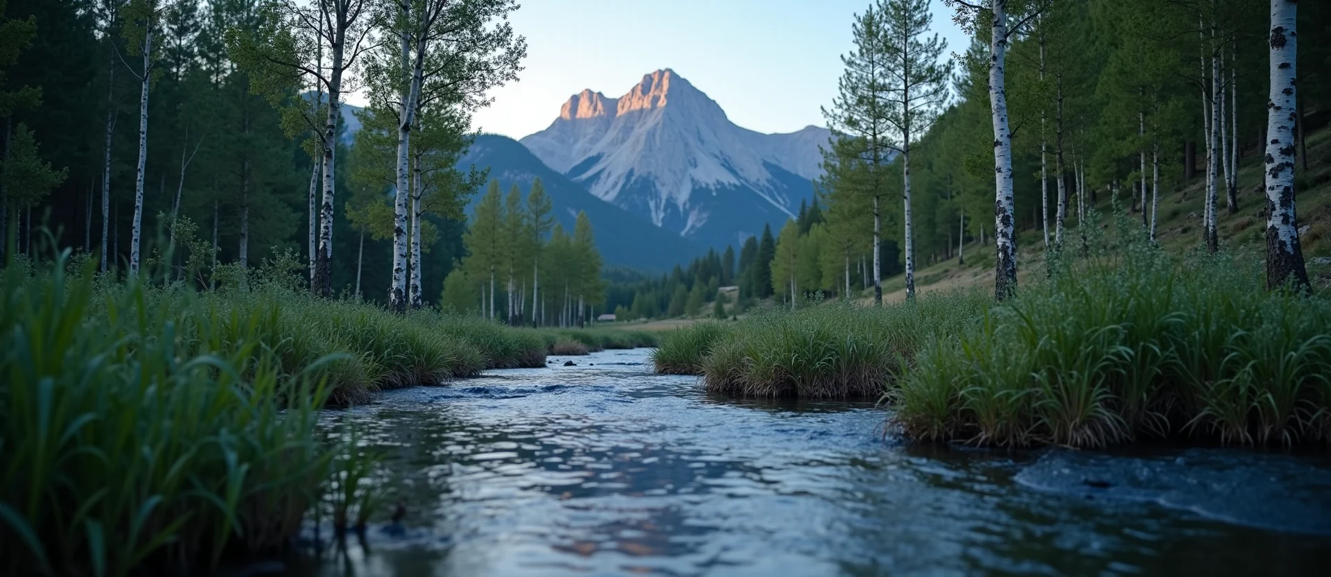 Symbolizing Flow/Cleansing: A local Quaking Aspen babbling mountain creek. - AI Generated