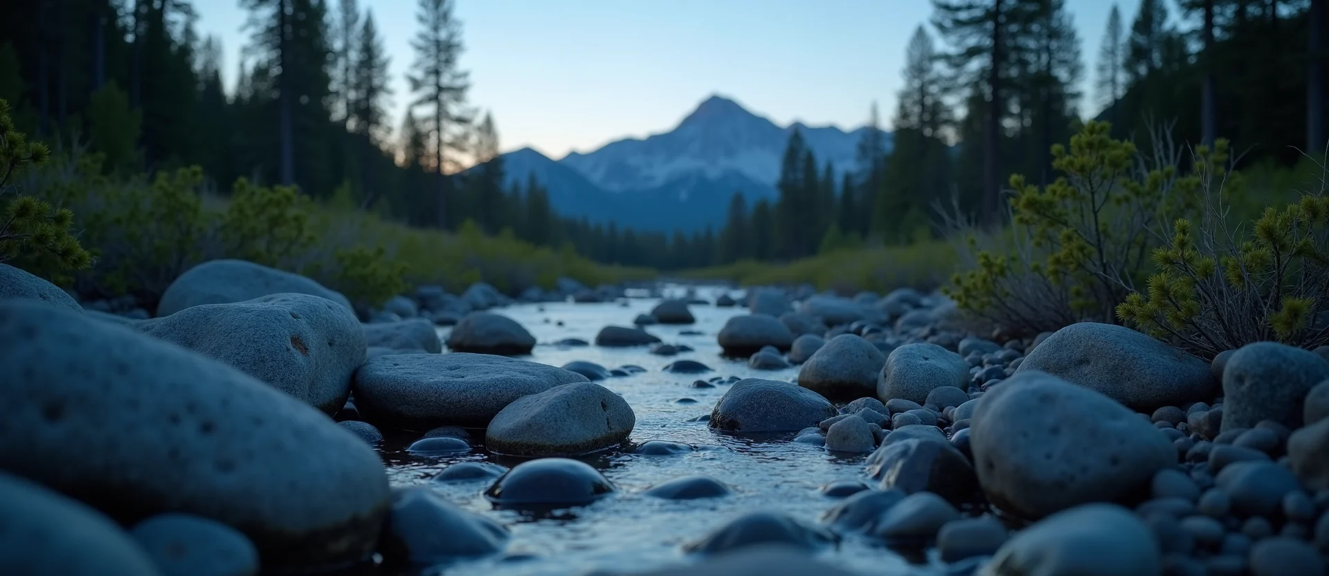 Symbolizing Flow/Cleansing: A local Sierra Juniper smooth Truckee river stones. - AI Generated
