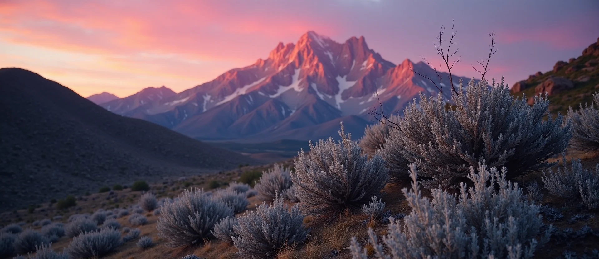 Symbolizing Stability/Peak: A local Bitterbrush solid mountain ridge. - AI Generated