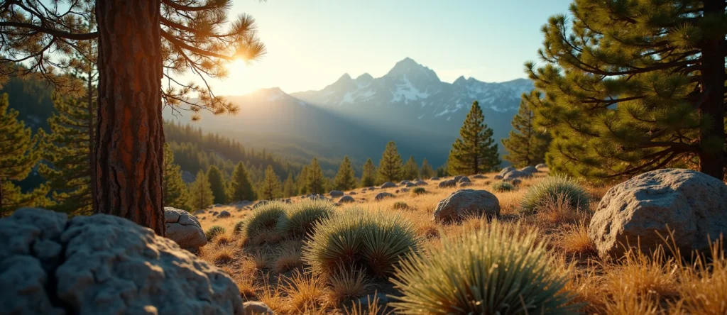Symbolizing Identity/Local: A local Rabbitbrush Sierra Nevada skyline. - AI Generated