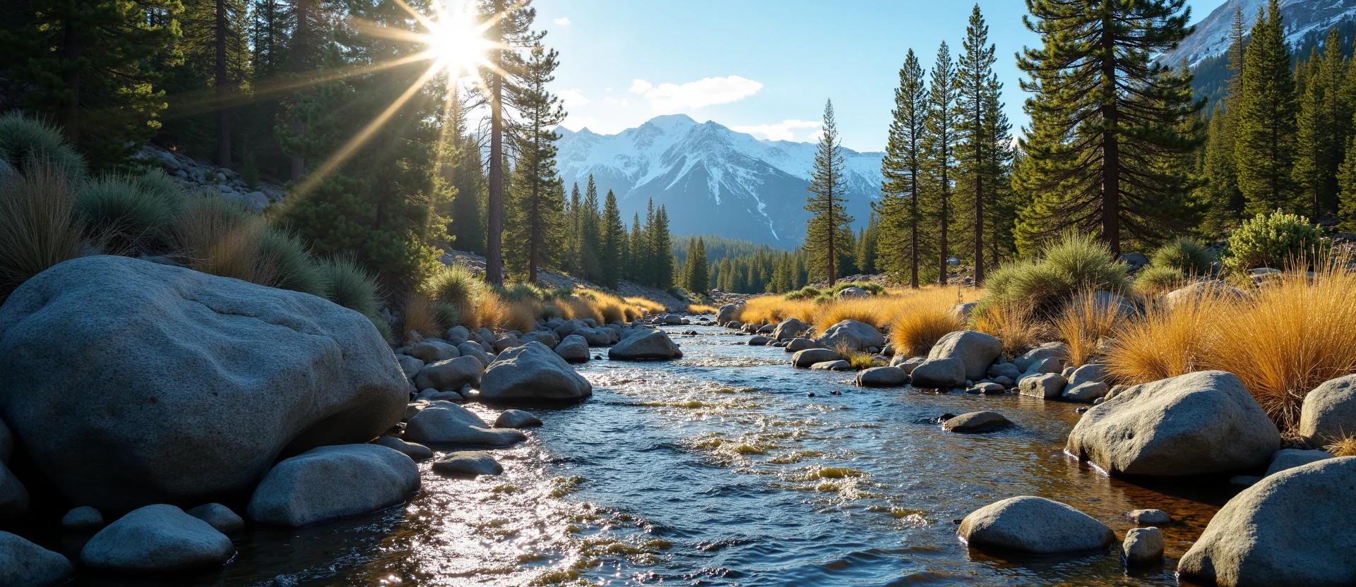 Symbolizing Flow/Cleansing: A local Ponderosa Pine clear cold snowmelt stream. - AI Generated