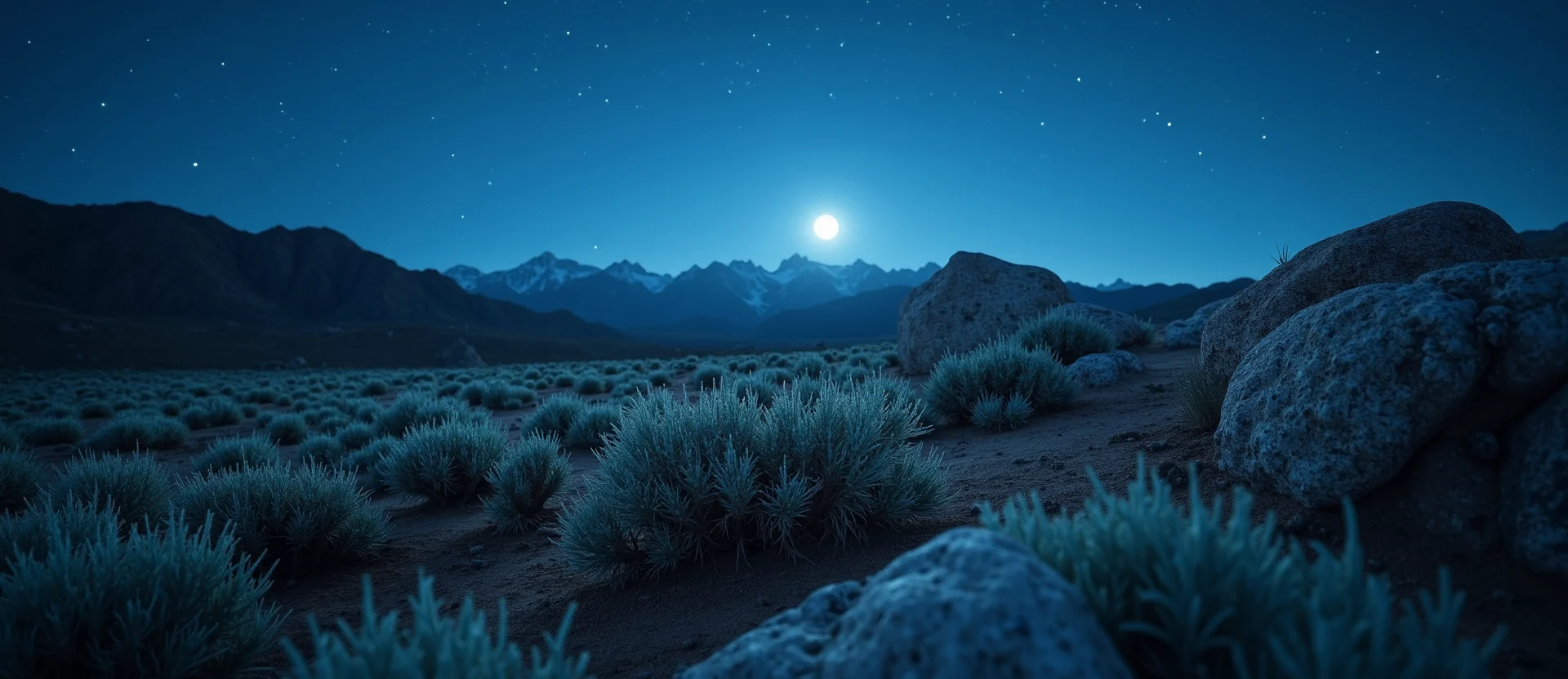 Symbolizing Identity/Local: A local Sagebrush (Artemisia tridentata) Sierra Nevada skyline. - AI Generated