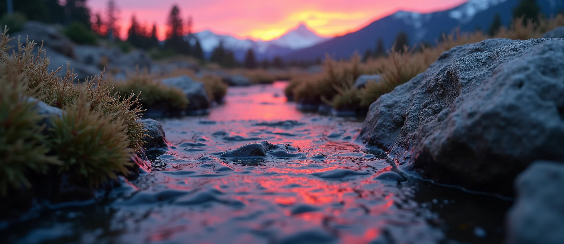 Symbolizing Flow/Cleansing: A local Manzanita clear cold snowmelt stream. - AI Generated