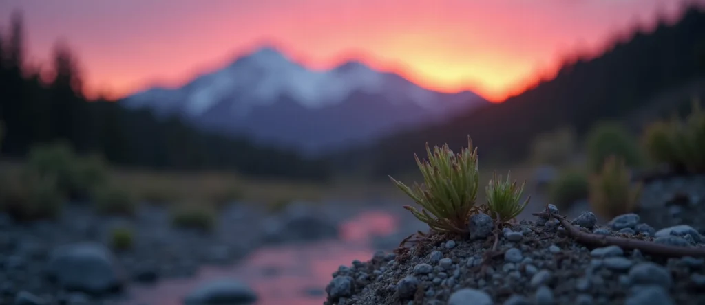 Symbolizing Seed/New Beginning: A local Sierra Juniper new green bud on a branch. - AI Generated