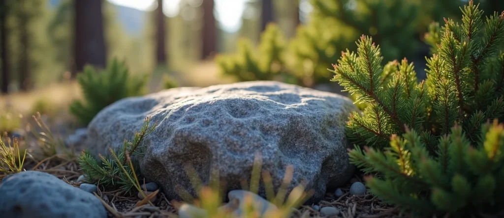 Symbolizing Stability/Peak: A local Quaking Aspen unshakable boulder. - AI Generated