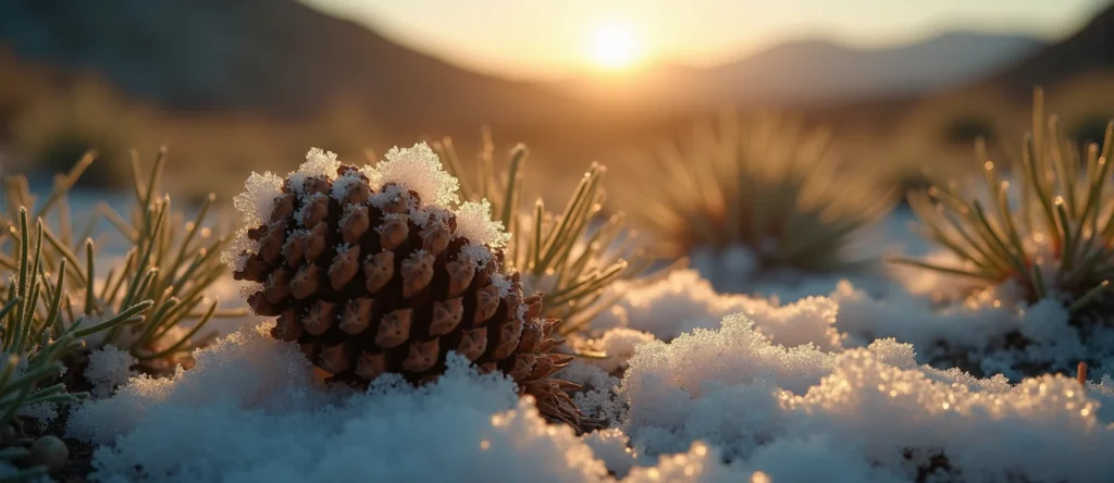 Symbolizing Seed/New Beginning: A local Rabbitbrush opening pine cone. - AI Generated