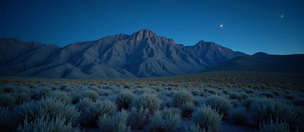 Symbolizing Stability/Peak: A local Rabbitbrush solid mountain ridge. - AI Generated