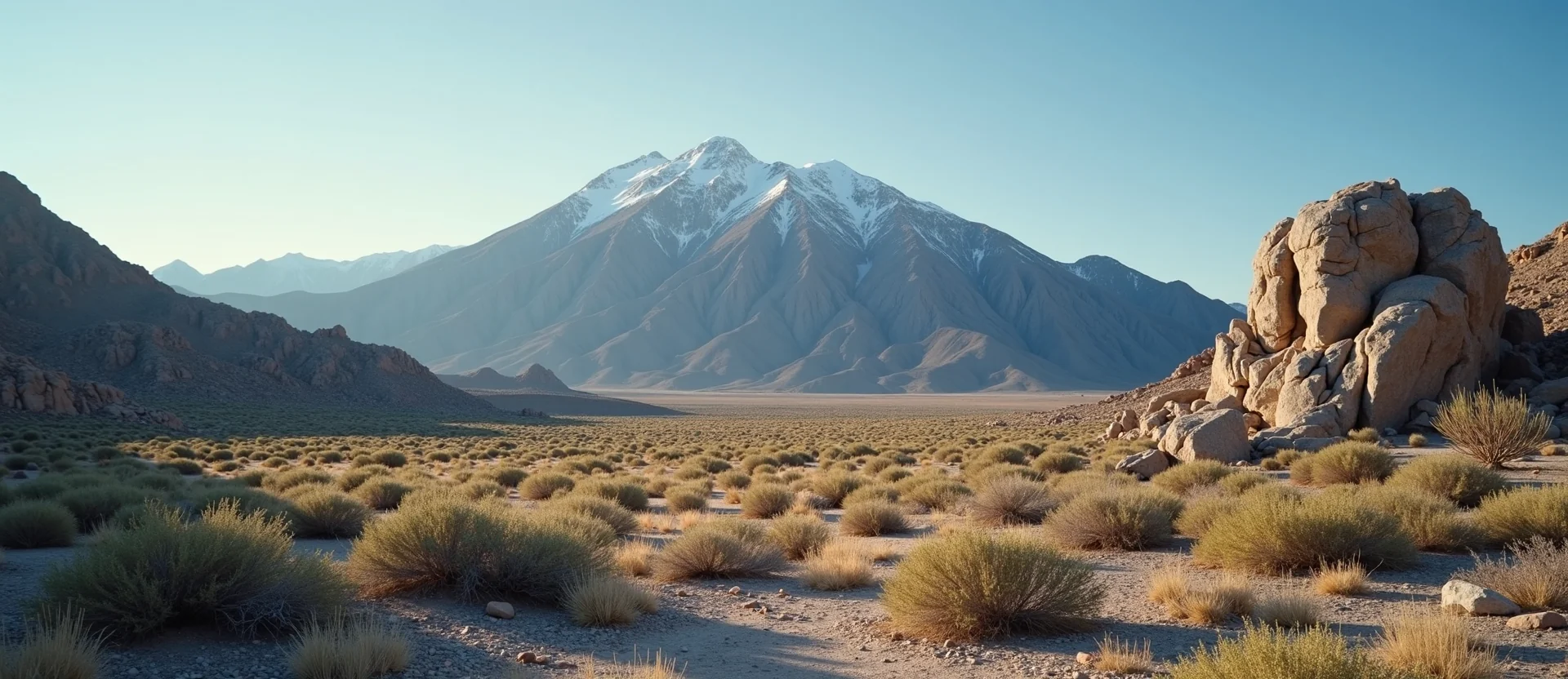 Symbolizing Stability/Peak: A local Desert Peach solid mountain ridge. - AI Generated