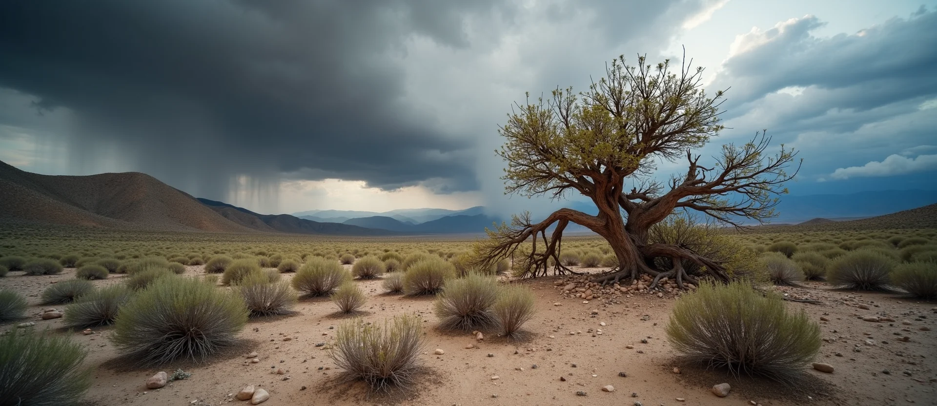 Symbolizing Growth/Resilience: A local Desert Peach sturdy weathered tree trunk. - AI Generated