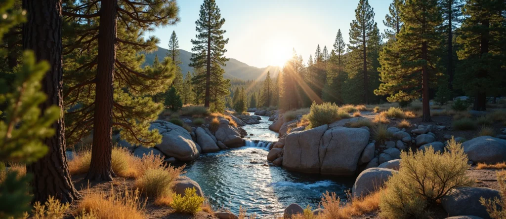 Symbolizing Flow/Cleansing: A local Ponderosa Pine hidden small waterfall. - AI Generated