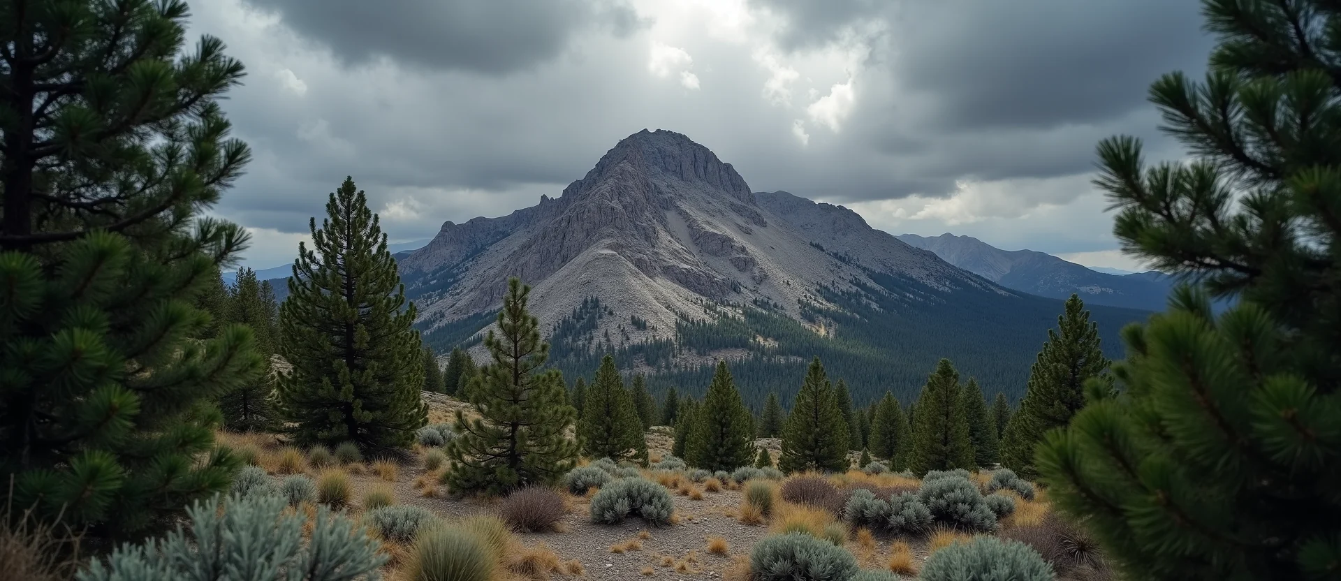 Symbolizing Stability/Peak: A local Sierra Juniper solid mountain ridge. - AI Generated