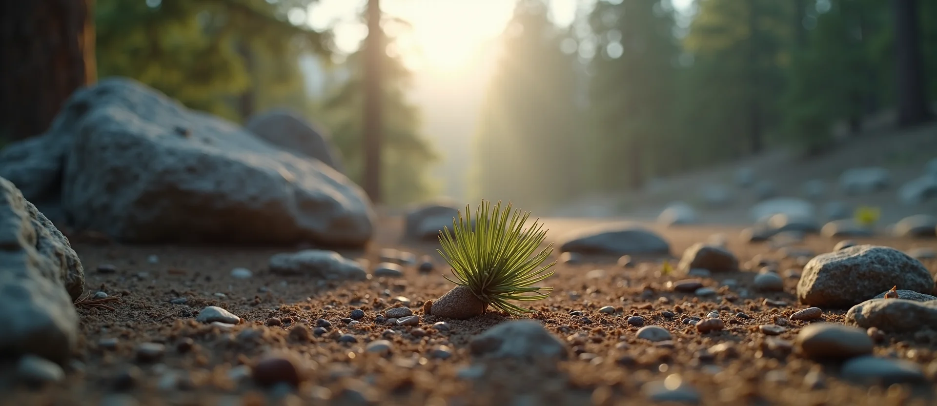 Symbolizing Seed/New Beginning: A local Mountain Mahogany single pine seed on dry earth. - AI Generated