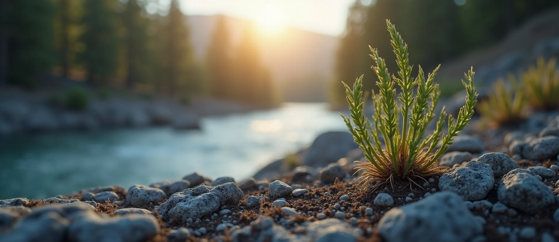 Symbolizing Seed/New Beginning: A local Ponderosa Pine sprouting sagebrush seedling. - AI Generated