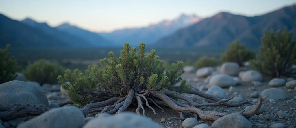 Symbolizing Growth/Resilience: A local Bitterbrush gnarled juniper roots. - AI Generated